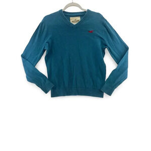Hollister Co Mens Sweater Blue V-neckline Long Sleeve Pullover Preppy Small
